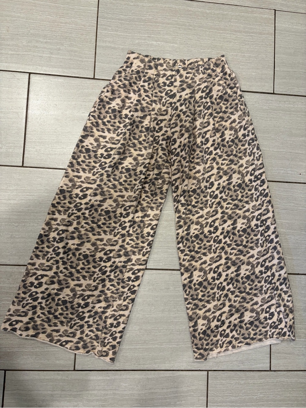 Women's Leopard Print Wide Leg Street Trouser Lounge Pants Aerie
